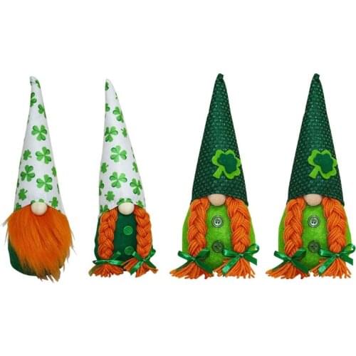 Irish Festiva Day Gnome Leprechaun Shamrock Handmade Swedish Tomte Plush Doll