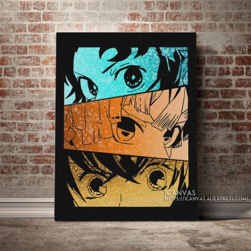 Tanjirou Zenitsu Inosuke Demon Slayer Decoration Prints Home Canvas Living Kids Room Bedroom Painting Wall Art Studio Poster
