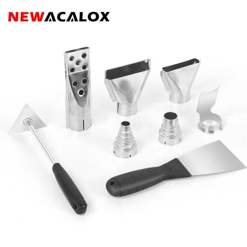 NEWACALOX 4pcs Heat Gun Nozzles Hot Air Gun Accessories for DIY Shrink Wrap 35mm Stainless Steel Power Tool Accessories