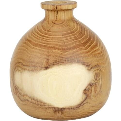Dried flower vase solid wood Japanese Zen flower ware simple tea table ornaments home stay
