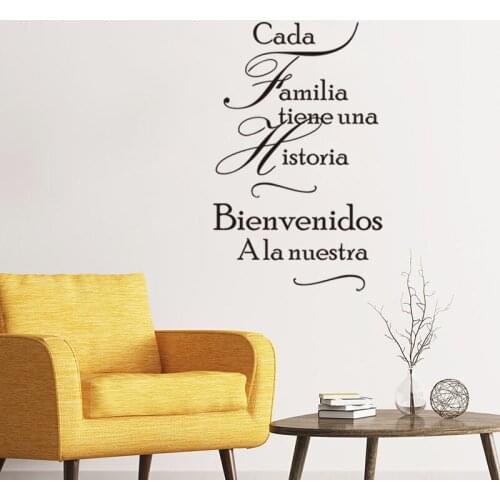 Bienvenidos A La Nuestra Wall Stikcer Vinyl Wall Art Decal Wallpaper Living Room Home Decor Familia Room Decor House Decoration