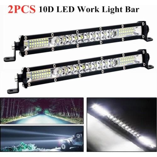 2pcs 13inch 10D Led Light Bar Spotlight Flood Beam 4x4 off road lights led bar for Boat Tractor Truck SUV ATV Car Work Light