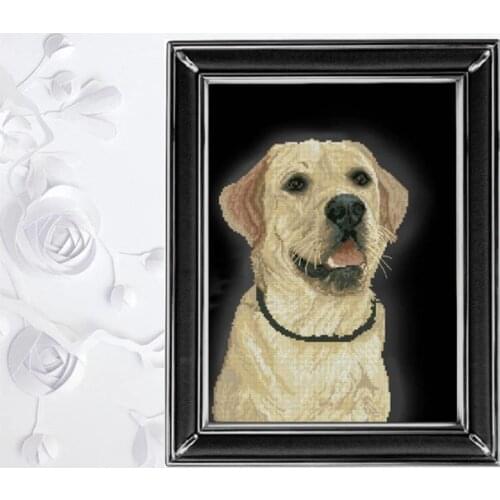 2020 New Arrival DIY Embroidery Labrador Dog 16 Count Cross Stitch Kits with 100% Cotton Floss & Free Shipping for Home Decor