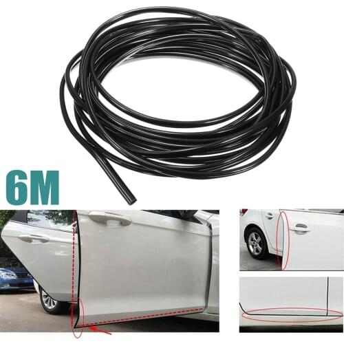 6M Car Door Dent Protector Removable Car Door Guard Strip black