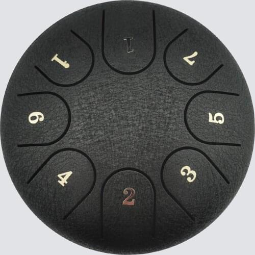 AS TEMAN TANK DRUM HANDPAN INSTRUMENT 6 INCHES 8 NOTES C MINOR BLACK STEEL TONGUE DRUM WITH GIFT SET FREE SHIPPING IN THE USA