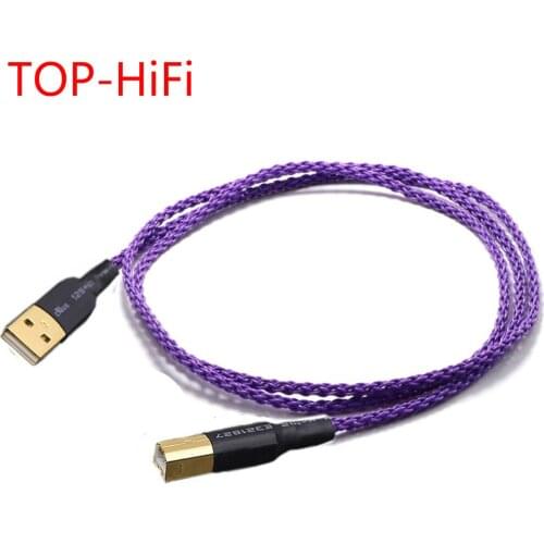 TOP-HiFi USB A B Audio Cable DAC A-B 7N OCC Silver Plated Digital USB 2.0 Type A to B Male Audio Cable DIY