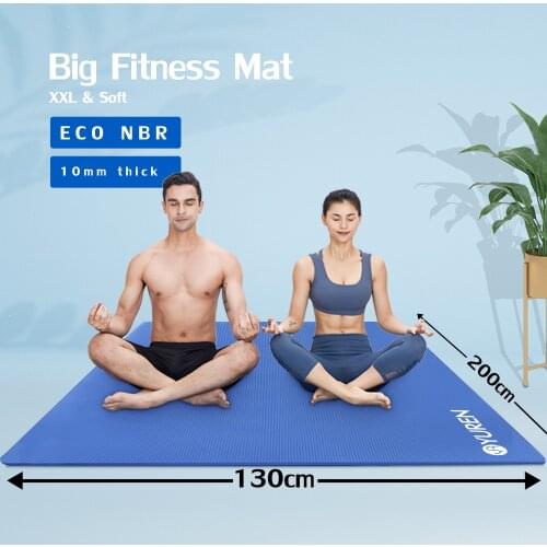 Large Yoga Mat 200x120cm Non Slip 10mm Thick NBR Exercise Mat Fitness Pilates Mat Home Cardio Portable Cushion