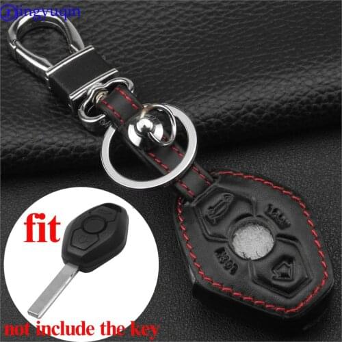Jingyuqin Genuine Leather Men Car Key Bag Case Cover Key Holder Chain For BMW X3 X5 Z3 Z4 3/5/7 Series E38 E39 E46 E83