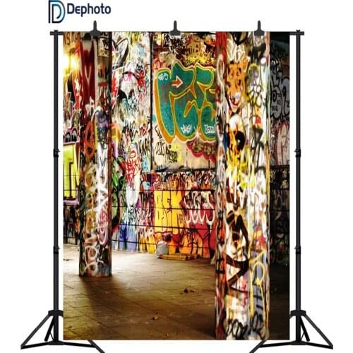 DePhoto Abandoned Building Graffiti Interior Photo Backgrounds Customized Photography Backdrops Props For Photo Studio