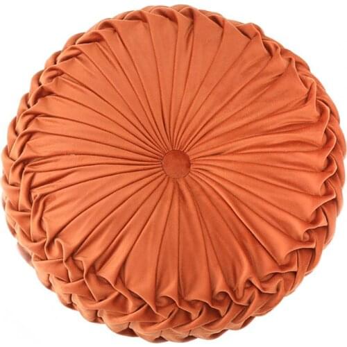 Hot Sale 80% Pumpkin Pillow Comfortable Multifunctional Stuffed Fold Pattern Round Wheel European Luxury Plush Pillow for Kids