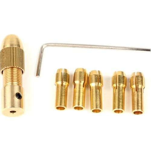 HOEN 7pcs/set Micro Tool 1.0mm-3.0mm Mini Wrench for Dremel Rotary Tool Accessories Brass Drill Chuck With Drill Holder And