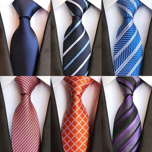 IHGSNMB Men Jacquard Classic Necktie Luxurious Fashion Stripe Ties for Mens Business Wedding Male Shirt Gift Accessories Tie