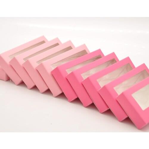 50/pack wholesale paper eyelash packaging box lash boxes packaging custom logo faux cils fake 3d mink eyelashes case with tray