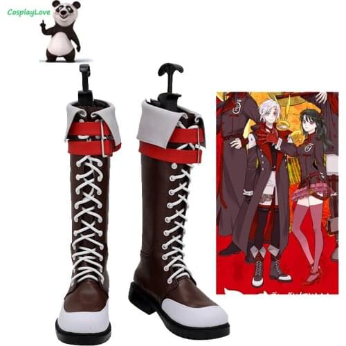 CosplayLove D.Gray-Man Allen Walker Brown Cosplay Shoes Long Boots PU Leather Custom Made