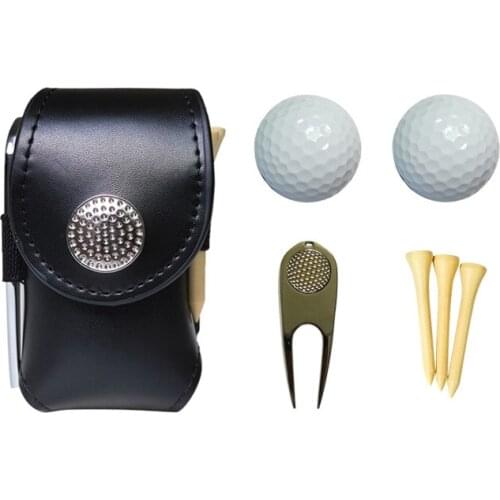 Leather Cowhide Golf Ball Bag Set Dust-proof Holder Waist Pouch Bag Leather Cool Golf Tee Bag Sports Accessory Small Golf Ball B