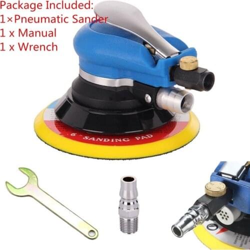 6 Air Palm al Sander Random Hand Sanding Pneumatic for Grinding Operations 10000rpm automotive Pneumatic Sander Tool set