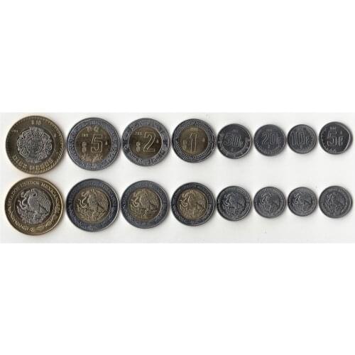 Mexico 1 Set Pieces 8 America Coins New Original Coin Unc Commemorative Edition 100% Real