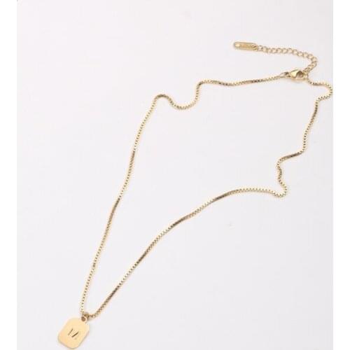 Minimalist M Letter Square Brand Pendant Necklace For Womens New Luxury In 2021 Chain Stainless Steel Women Aesthetic Jewelry