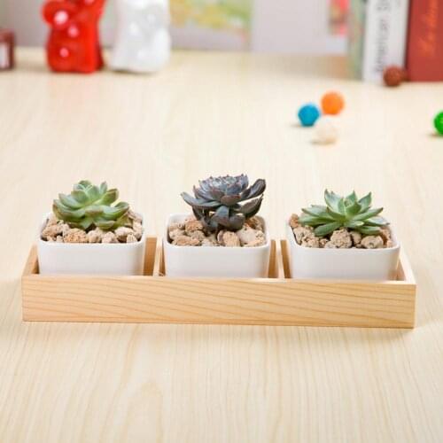 Multi Grid Wooden Flower Pot Bonsai Planter Box Desktop Storage Holder Organizer Garden Supplies Flower Pots & Planters