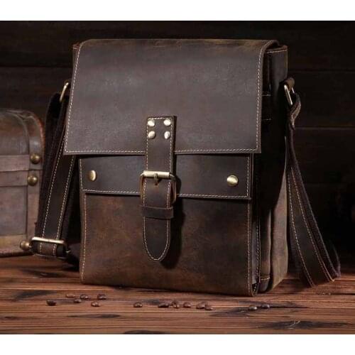 New men shoulder bag luxury male casual Japanese and Korean style messenger bag designer bags in genuine leather