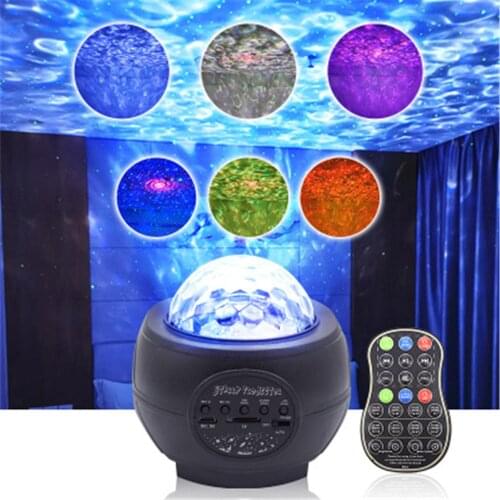 Newest Starry Sky Stage Light USB Bluetooth Laser Disco Party Lights 3 in 1 Sky Nebula/moving Waves Galaxy Projection Lamp