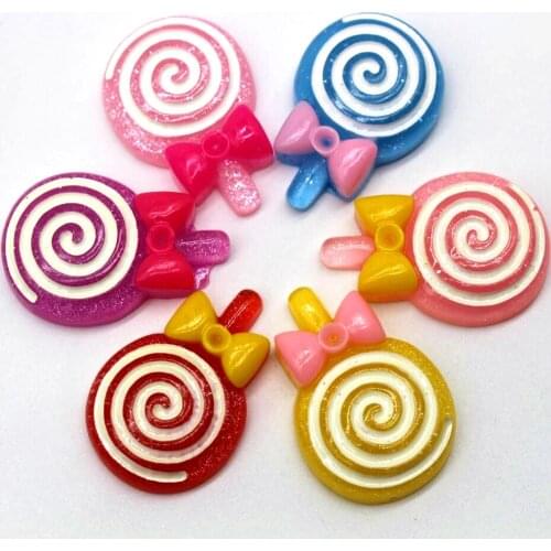 New 21*31mm Lollipop Resin 10pcs DIY Handmade Material Home Decor Accessories Colorful mix Cute Fashion