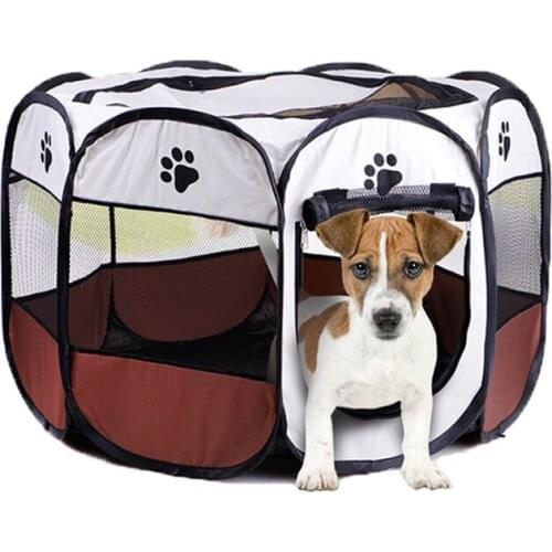 Portable Dog House Folding Pet Tent Breathable Cat Cage Chihuahua Puppy Kennel Easy Operation Octagonal Fence Outdoor Product