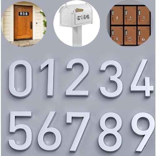 5.5cm Silver Door Number Plate Sticker 0 to 9 Digits Apartment Office Hotel House Room Door Cabinet Mailbox Number Plaque