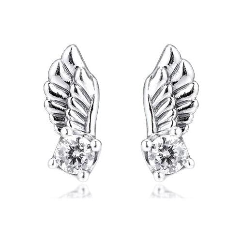 100% 925 Sterling Silver Earring Sparkling Angel Wing Stud Earrings for Women Earings Fashion Jewelry pendientes brincos