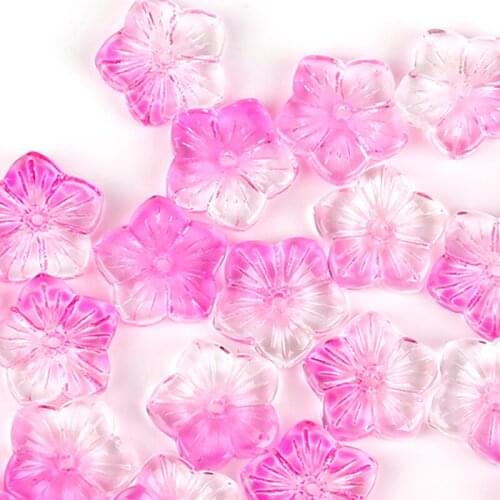 20pcs czech flower charm 13x13mm glass beads for earrings Necklace hair clip Making DIY Jewelry Findings Accessories