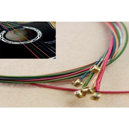 Free Shipping Ancient Music Player Guitar Strings Rainbow Strings 6pcs/set Latest Hot