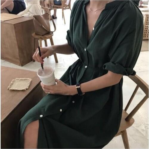 Thin Solid 2020 Summer Blouses Vneck Chiffon Midi Long Dress Party Women Beach Spaghetti Girl Dress Sundress Basic Dresses CL348