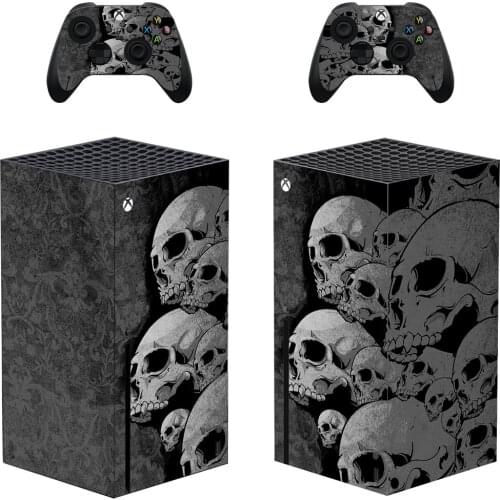 Gray Skull Skin Sticker Decal Cover for Xbox Series X Console and 2 Controllers Xbox Series X Skin Sticker Vinyl