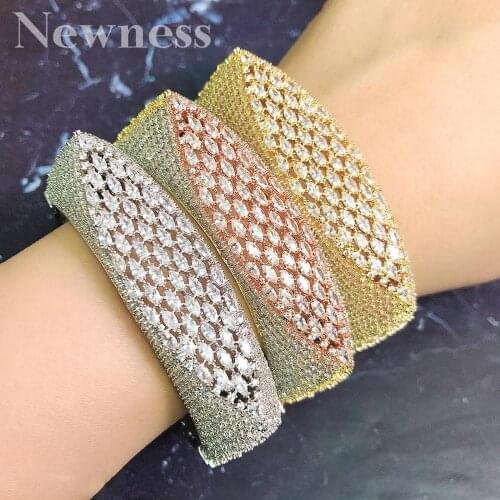 Newness Luxury flower Bangle Ring Sets Fashion Dubai Bridal Jewelry Sets For Women Wedding Engagement brincos para as mulheres