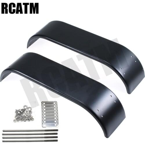 1 Pair Metal Thicken Rear Double Axle Fender For 1/14 Tamyia Rc Truck Dump Scania Actros MAN R620 3363 1851