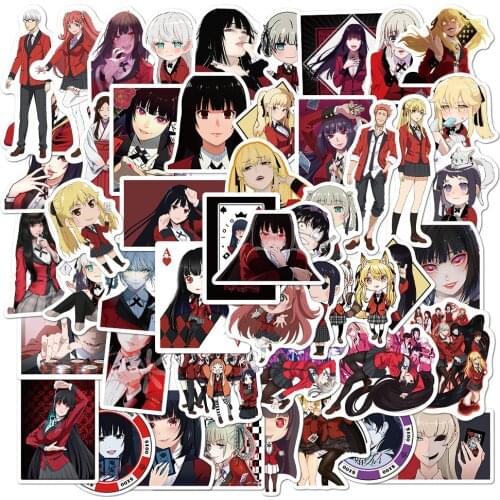 50pcs Japan Anime Kakegurui Waterproof Vinyl Decal Stickers for Scrapbook Laptop Snowboard Luggage Fridge Kids Gift Toy Sticker