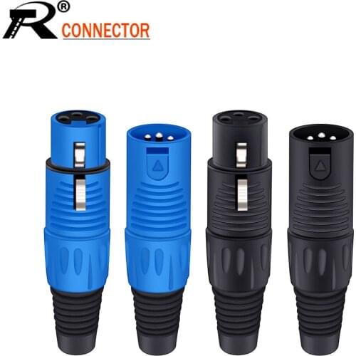 100PCS/lot 3 Pin XLR Male Plug Connector Plastic Shell Microphone MIC Adapter XLR Cable Termininal Audio Wire Connector