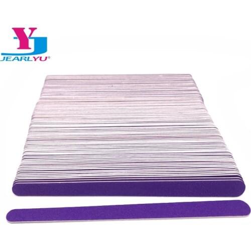 100 Pcs/Lot Wood Nail File Manicure Pedicure Buffer Sanding Files Crescent Purple Sandpaper 180/240 Grit Nail Art Salon Tools
