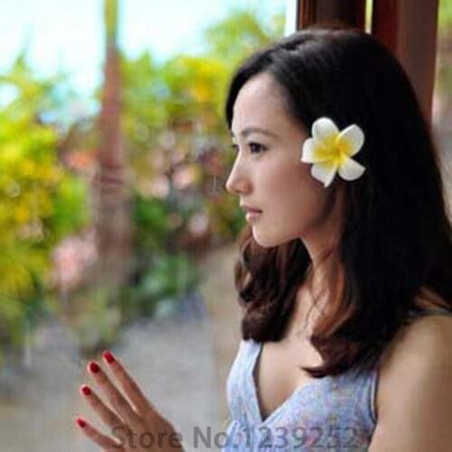 20PCS Decoration Plumeria Rubra artificial flowers PE Foam Hair Clip Pin Corsage Brooch Bridal Wedding Banquet Decoration Flower