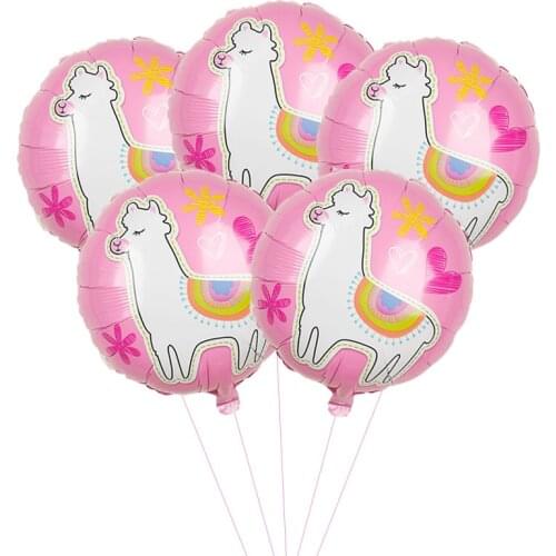 5pcs Spanish Feliz Cumpleaños Cartoon Alpaca Avocado Foil Balloon 18inch Helium Globos For Baby Shower Birthday Party Decoration