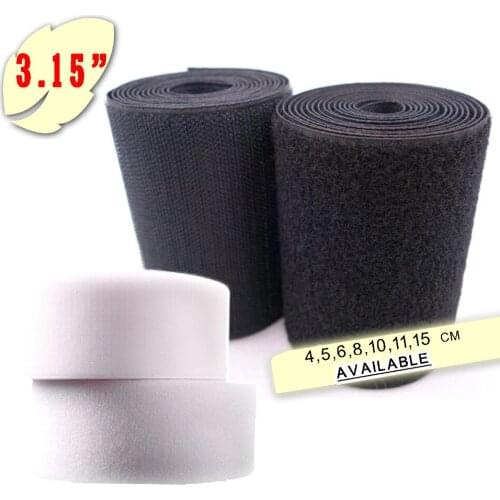 5 yards pack 3-1/7 inch hook and loop fastener grip tape sew on fastener color white black craft sewing & repairs