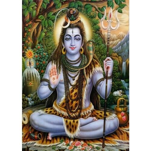 5D DIY Diamond Embroidery Hindu God Shiva Lord Icon Diamond Painting Cross Stitch Set Full Square Mosaic Rhinestones Needlework