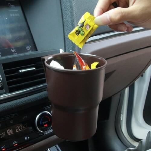 Car Trash Bin Can Mini Auto Dust Organizer Car Interior Rubbish Bag Garbage Container Storage Box Bucket Auto Accessories
