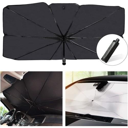 Car Sunshade Umbrella Auto Sun Visor Silver Windshield Sunshade Anti UV Folding Car Umbrella Foldable Car SunShade Accessiores