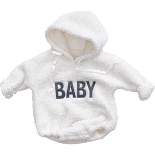 Baby Bodysuits Cute Velvet Clothing Baby Boys Clothes Girls Bodysuit Infant Rompers Pullover Hooded 2021 New