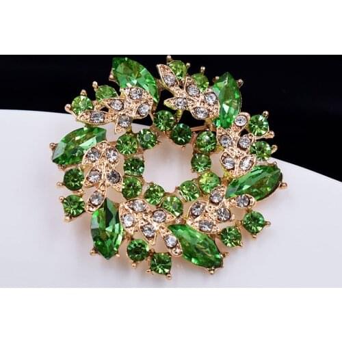 Elegant Women Shining Crystal Rhinestone Flower Brooch Pin Fashion Charming Pins Jewelry Scarf Coat Shirt Sweater Dress Brooches