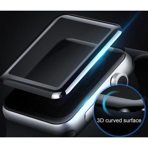 Gosear Curved 3D Clear Anti-Scratch Tempered Glass Screen Protector Film for Apple Watch iWatch i Wach Series 2 3 38mm 42mm