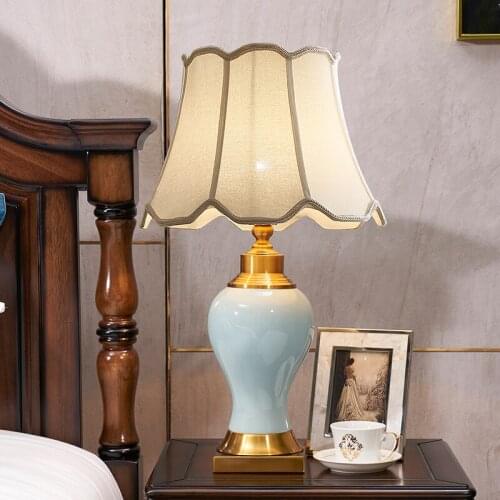 Buy 2 Get 20% Off American Style Ceramic Table Lamp For Bedroom Modern Fashion Bedside LampStudy Room Simple Table Lamp