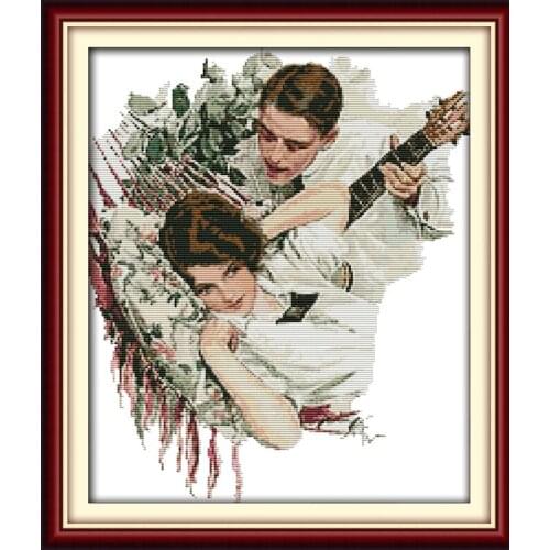 Tweedle cross stitch kit people 18ct 14ct 11ct count print canvas stitches embroidery DIY handmade needlework