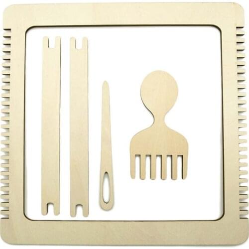 New Wooden Weaving Loom Knitting Tool Comb Shuttle Needle Set DIY Tapestry Sweater